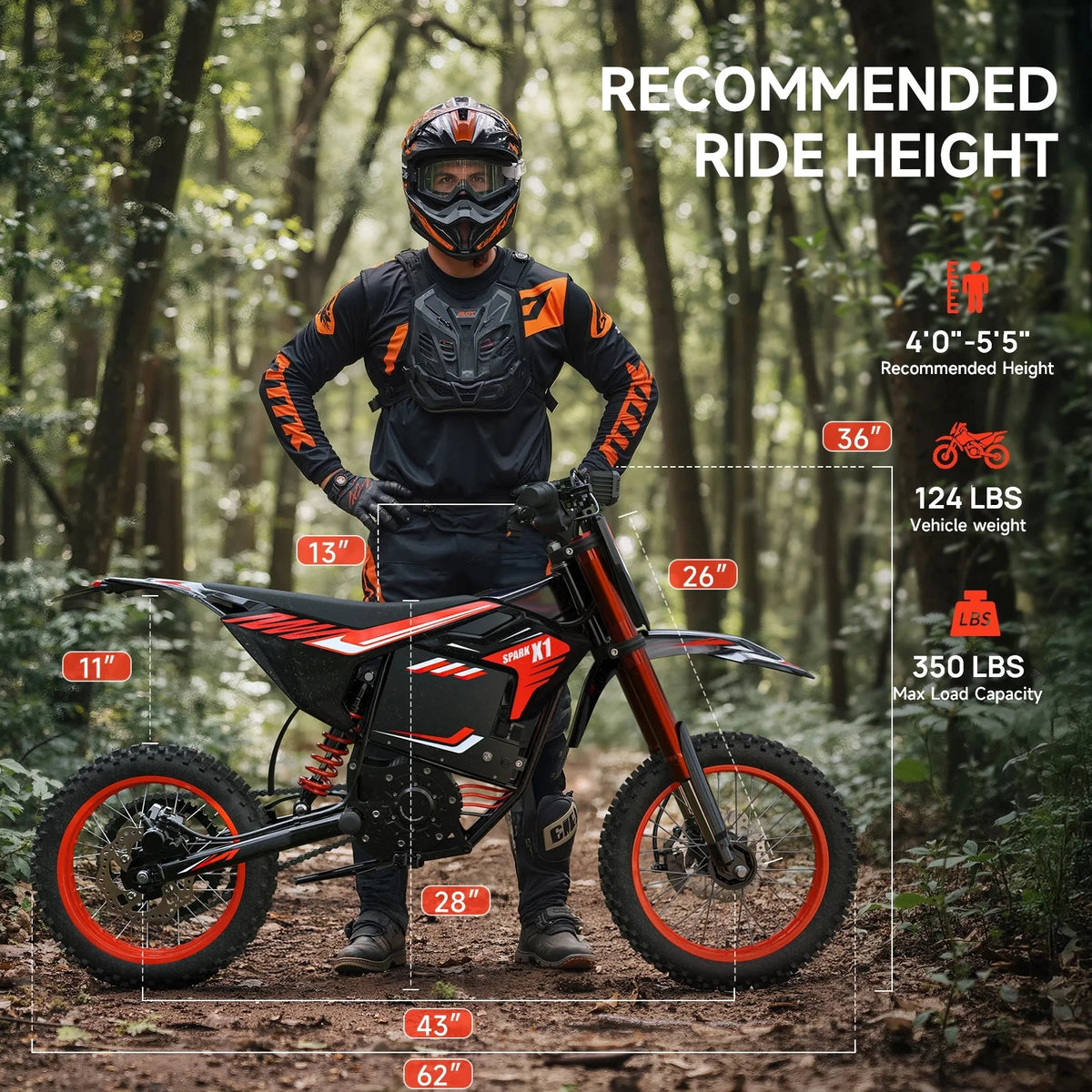 QRONGE X1 Spark Electric Dirt Bike With Hydraulic Brakes