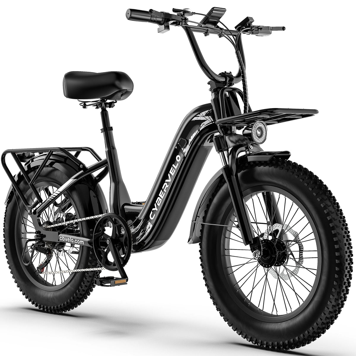 CBVELO Step Through Fat Tire Electric Bike With Removable Battery