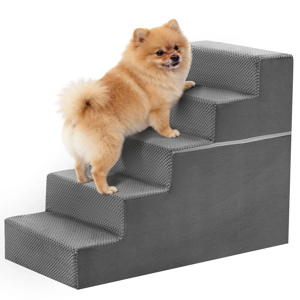 Curved Foam Dog Stairs Ramp With Non Slip Indoor Pet Access