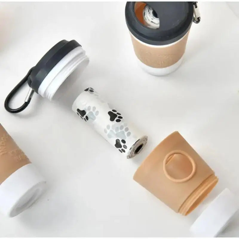 Portable Pet Waste Bag Dispenser And Storage Container For Walks