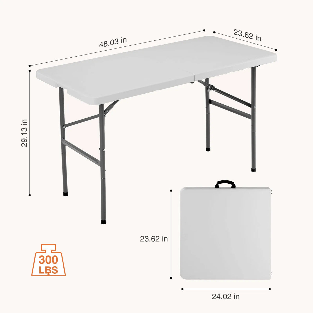 JHK Portable Folding Table With Safety Lock For Outdoor Dining