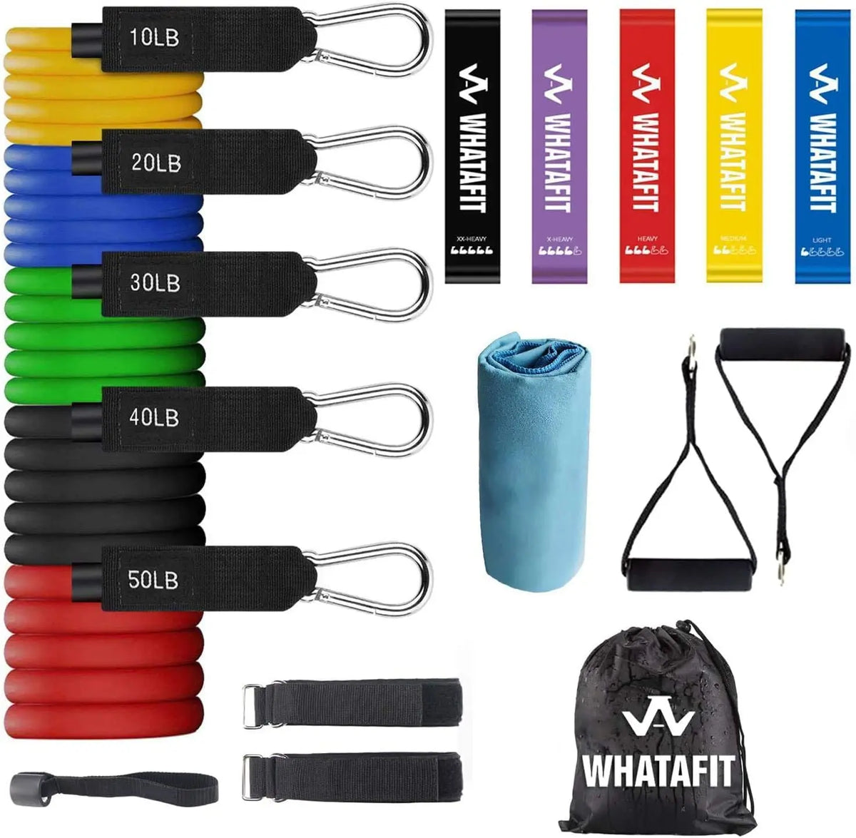 WHATAFIT Resistance Bands Set With Handles For Strength Training