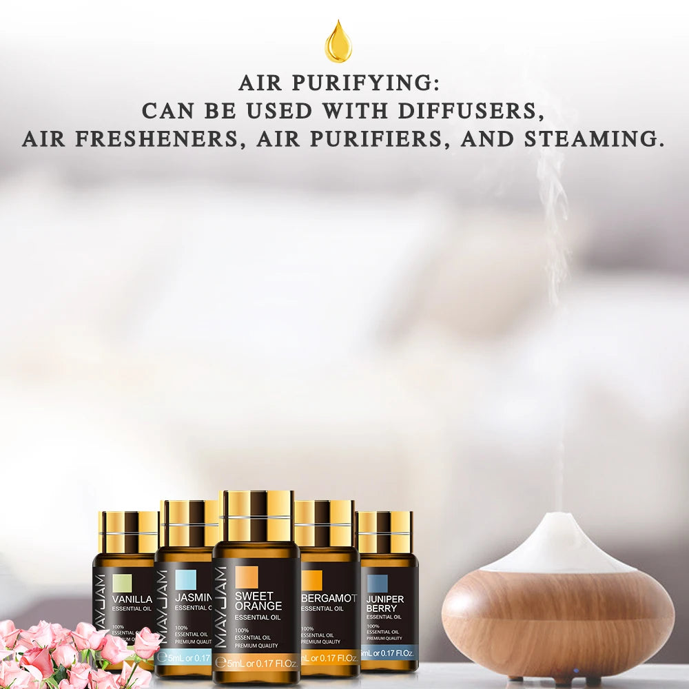 MAYJAM Pure Essential Oil Gift Set for Diffusers and Humidifiers