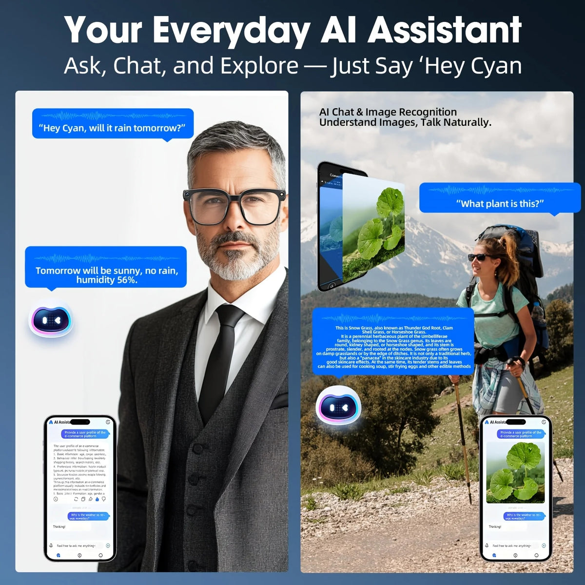 Smart Camera Glasses With HD Video, Bluetooth Audio And Translation