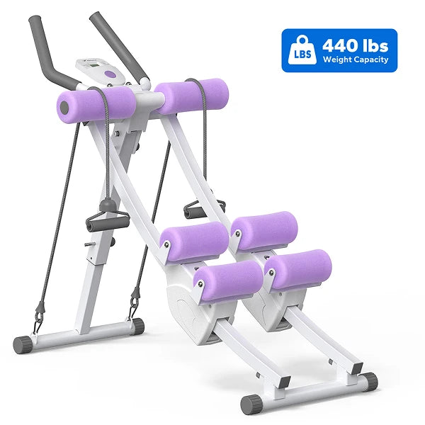 MERACH Foldable Dual Track Ab Machine for Home Core Workouts
