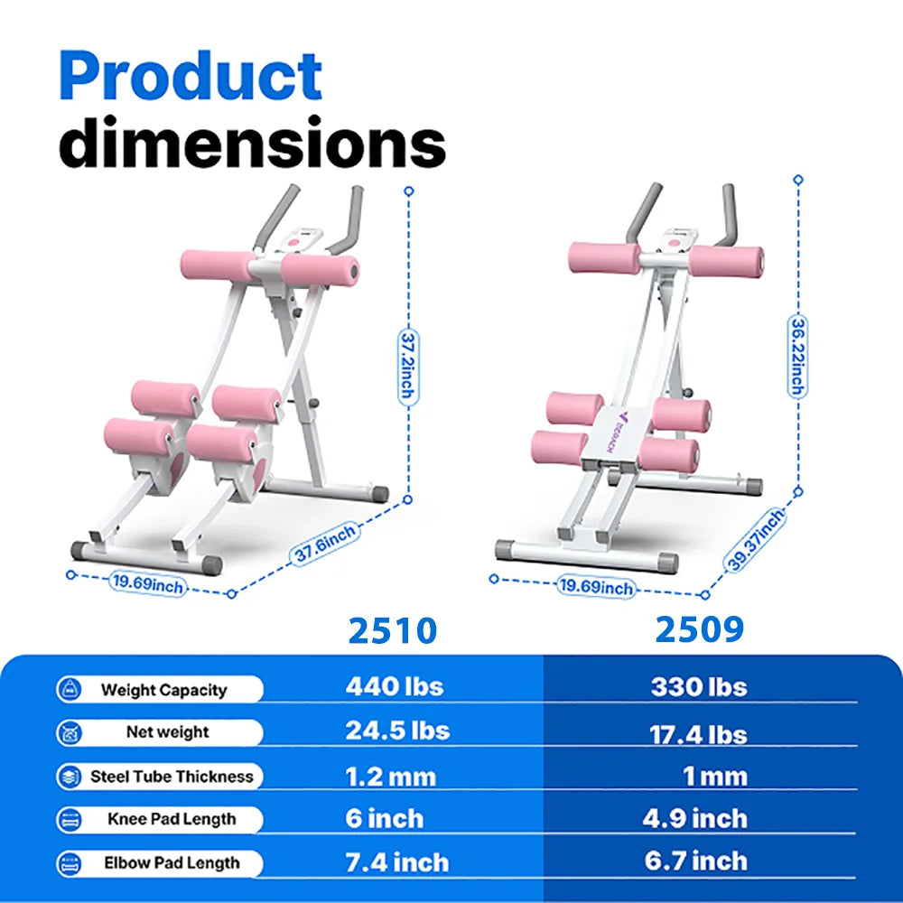 MERACH Foldable Dual Track Ab Machine for Home Core Workouts