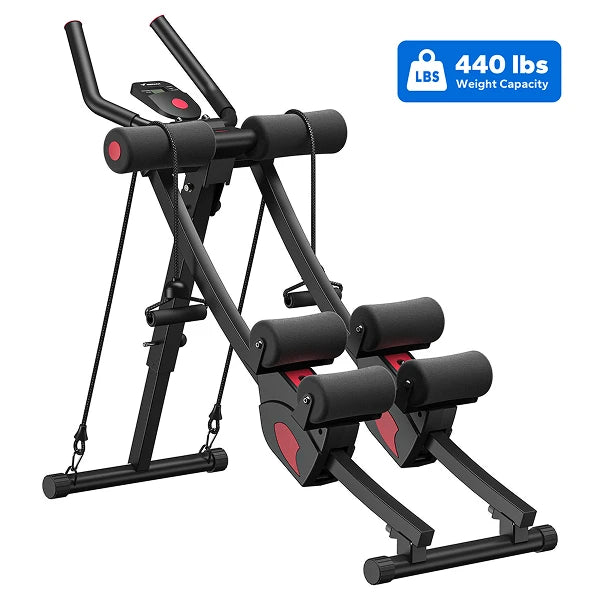 MERACH Foldable Dual Track Ab Machine for Home Core Workouts