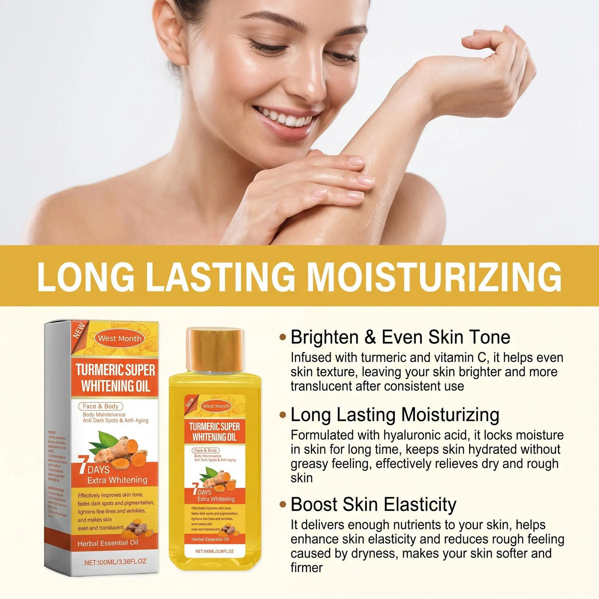 WEST MONTH Turmeric Body Oil For Brighter Even Looking Skin