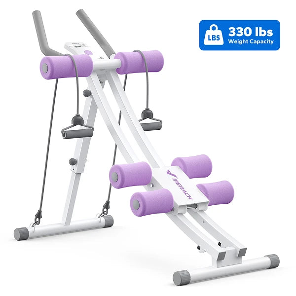 MERACH Foldable Dual Track Ab Machine for Home Core Workouts