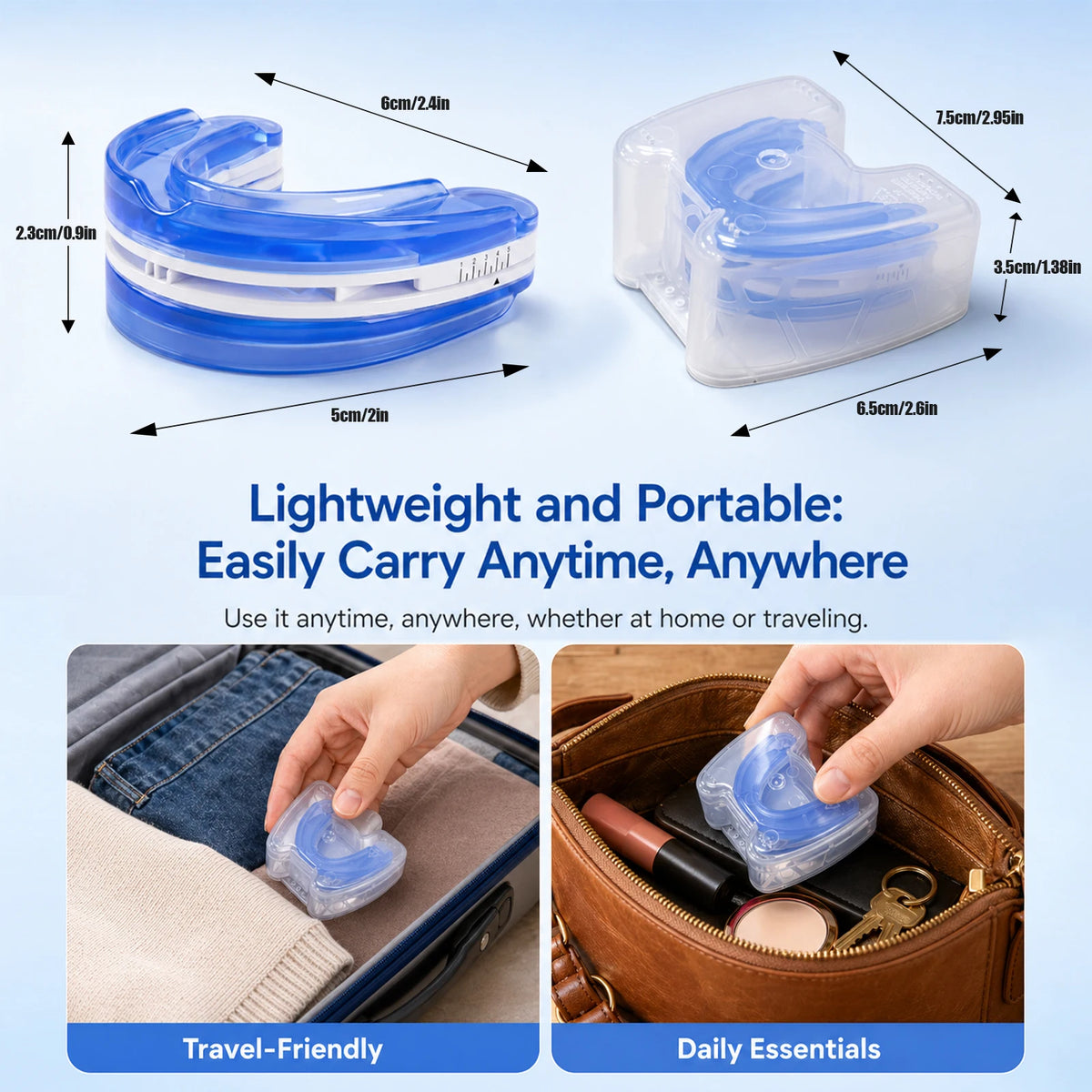 Adjustable Anti Snoring Mouthpiece Custom Fit Sleep Aid With Airflow