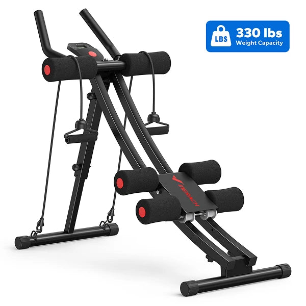 MERACH Foldable Dual Track Ab Machine for Home Core Workouts