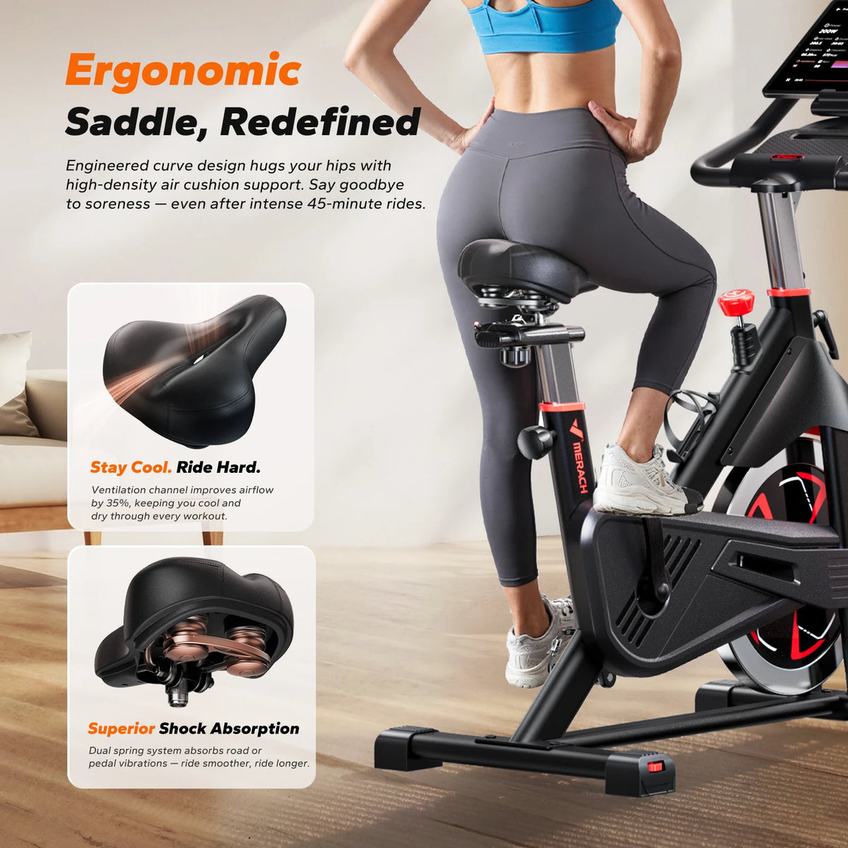 MERACH S38 Indoor Cycling Bike With Magnetic Resistance for Home Workouts