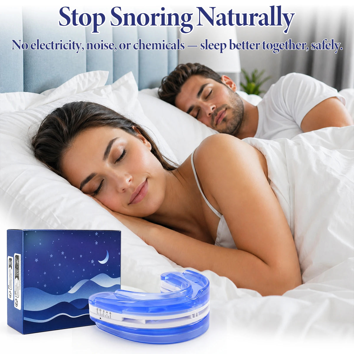 Adjustable Anti Snoring Mouthpiece Custom Fit Sleep Aid With Airflow