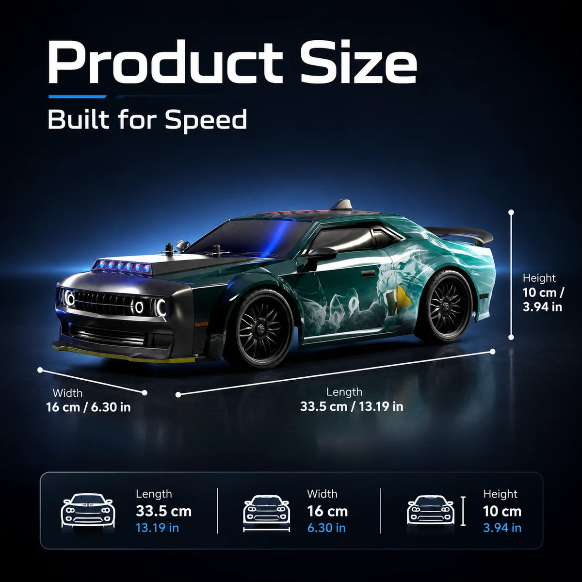 ZNLYRION Brushless 4WD RC Drift Racing Car With LED Lights