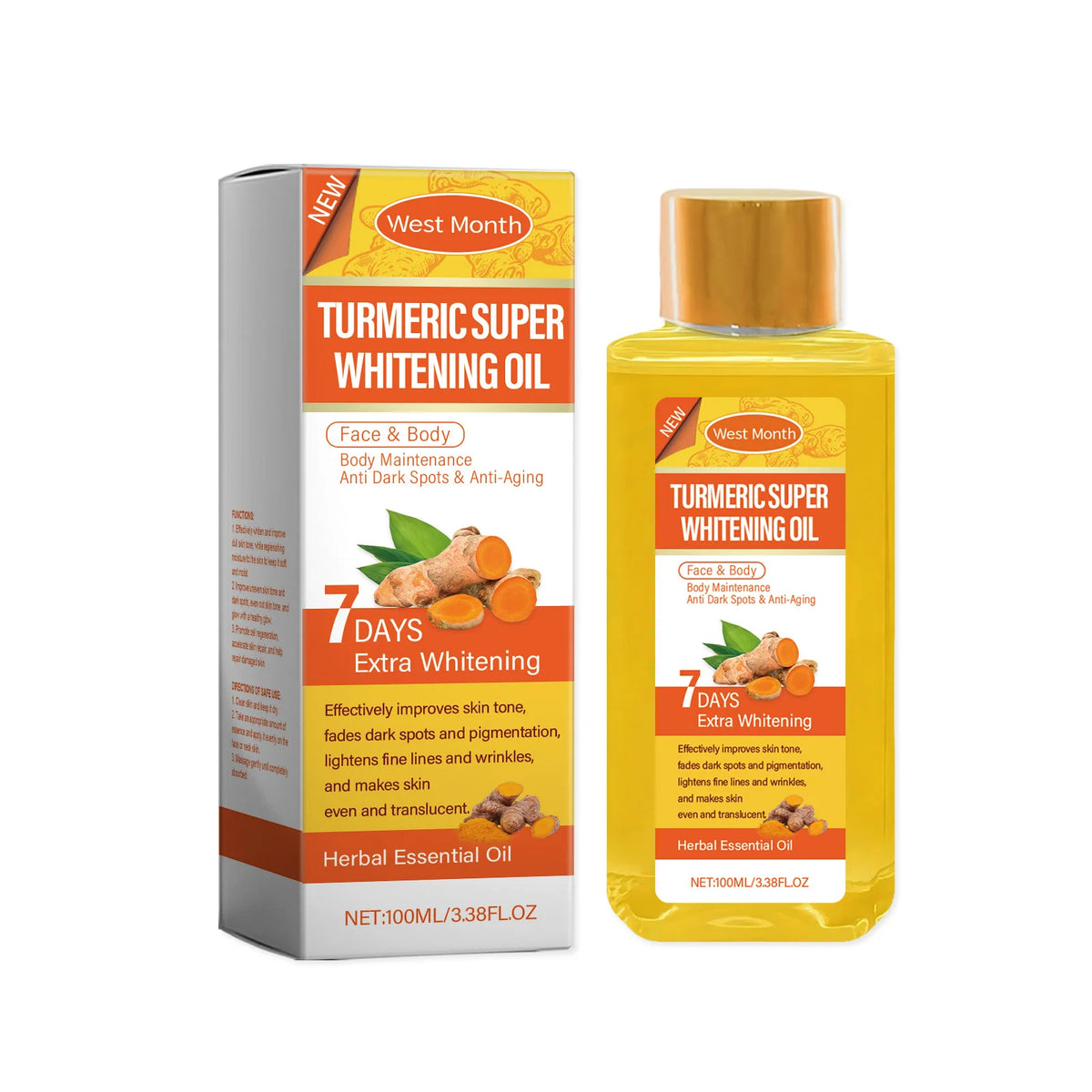 WEST MONTH Turmeric Body Oil For Brighter Even Looking Skin