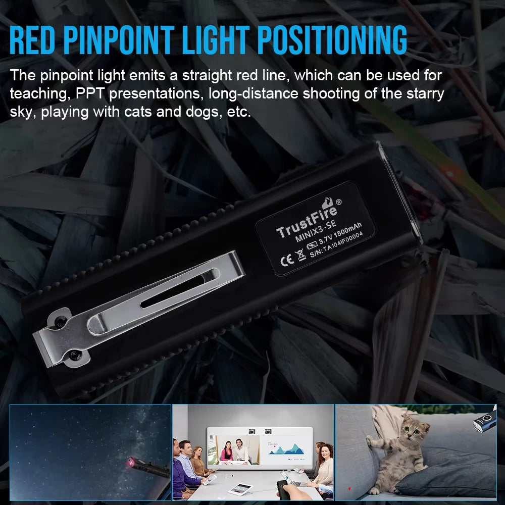 TrustFire Rechargeable EDC Flashlight With White And UV Light