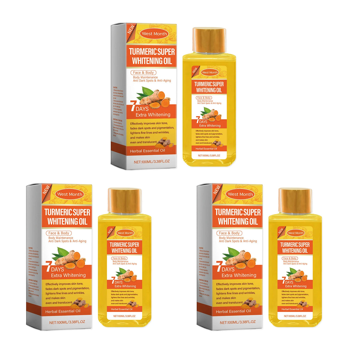 WEST MONTH Turmeric Body Oil For Brighter Even Looking Skin