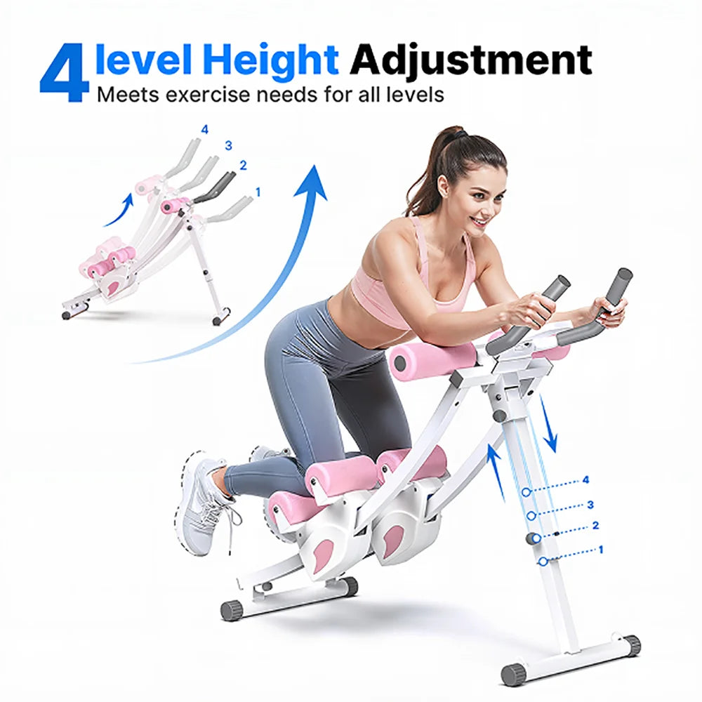 MERACH Foldable Dual Track Ab Machine for Home Core Workouts