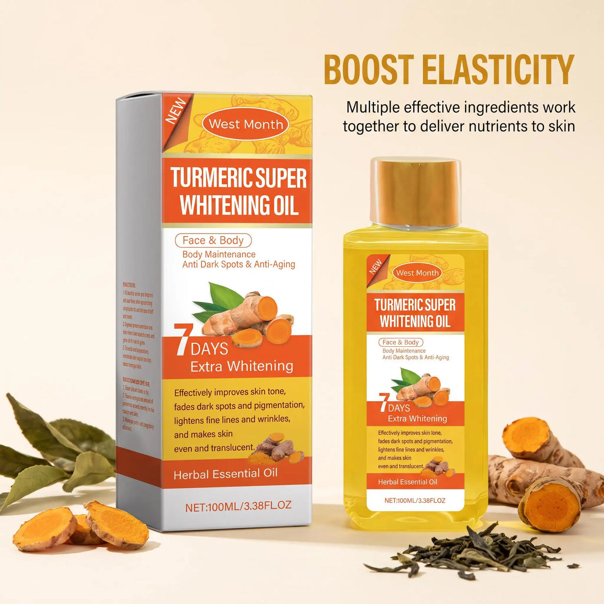 WEST MONTH Turmeric Body Oil For Brighter Even Looking Skin