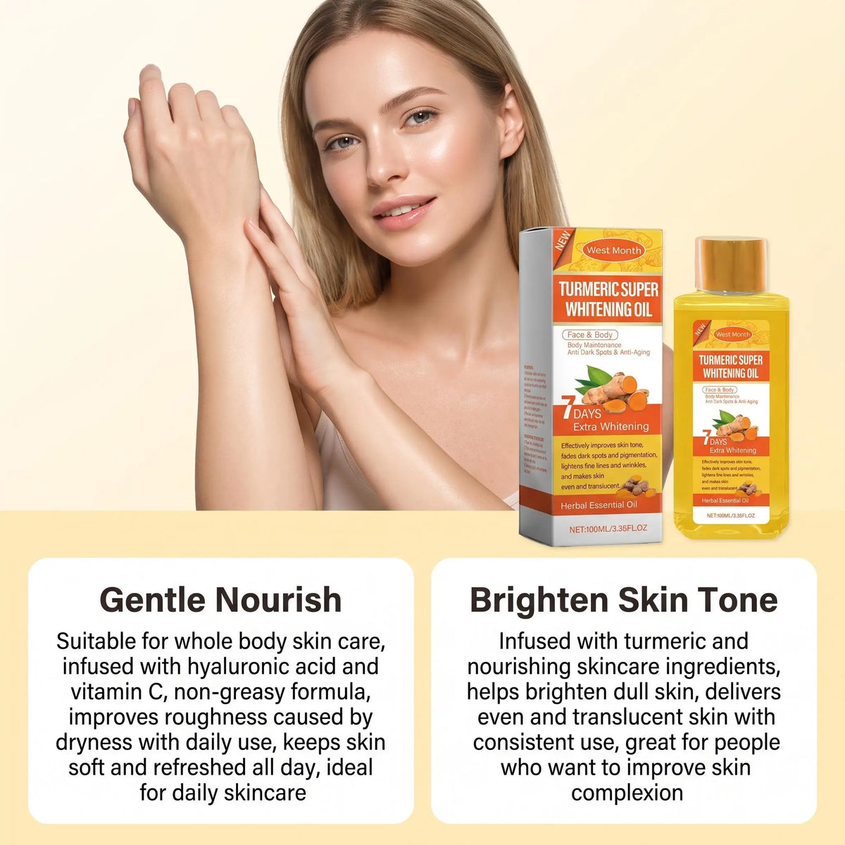 WEST MONTH Turmeric Body Oil For Brighter Even Looking Skin