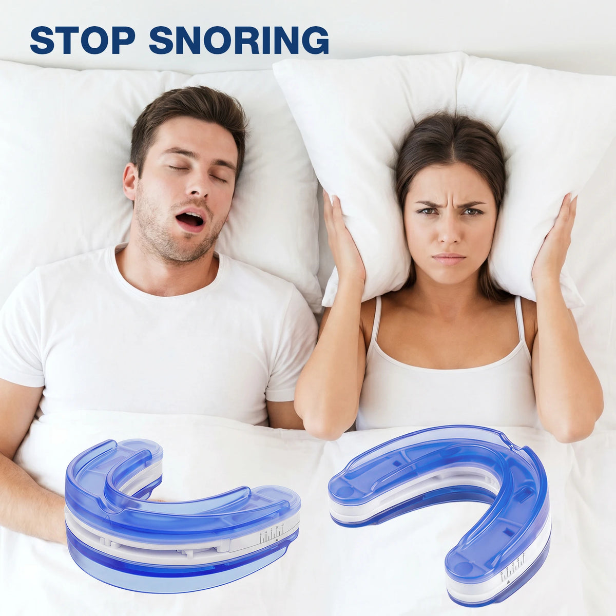Adjustable Anti Snoring Mouthpiece Custom Fit Sleep Aid With Airflow