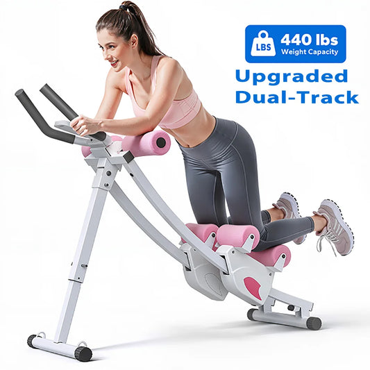 MERACH Foldable Dual Track Ab Machine for Home Core Workouts