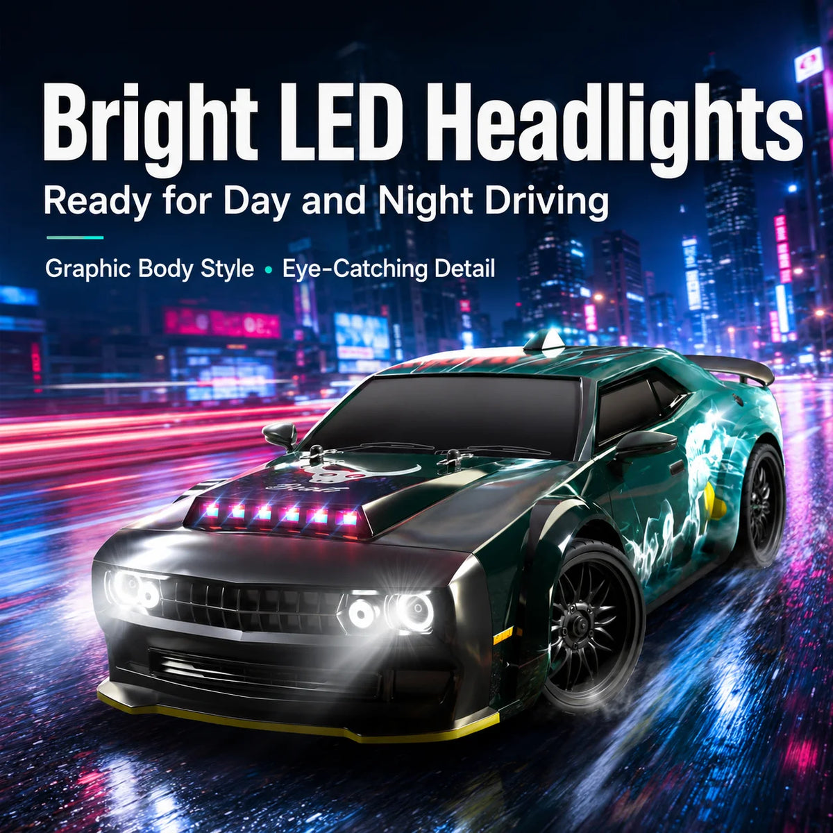 ZNLYRION Brushless 4WD RC Drift Racing Car With LED Lights