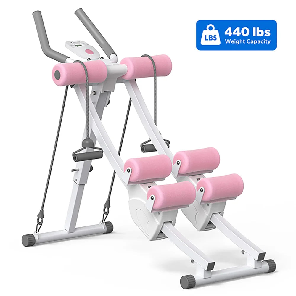 MERACH Foldable Dual Track Ab Machine for Home Core Workouts