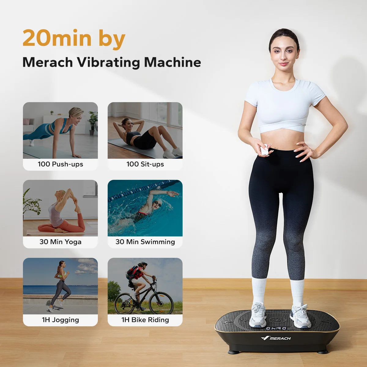 MERACH Vibration Plate Exercise Machine for Whole Body Fitness