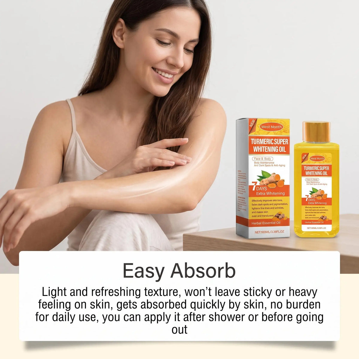 WEST MONTH Turmeric Body Oil For Brighter Even Looking Skin