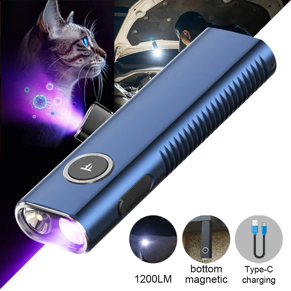 TrustFire Rechargeable EDC Flashlight With White And UV Light
