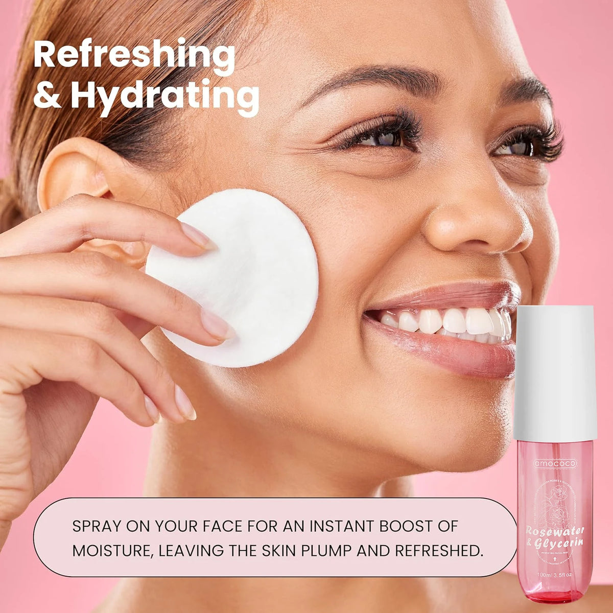 AMOCOCO Rosewater Facial Mist With Glycerin For Hydrating Skin