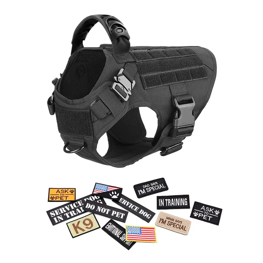 PETRAVEL Tactical Dog Harness Vest With Leash And Training Patches
