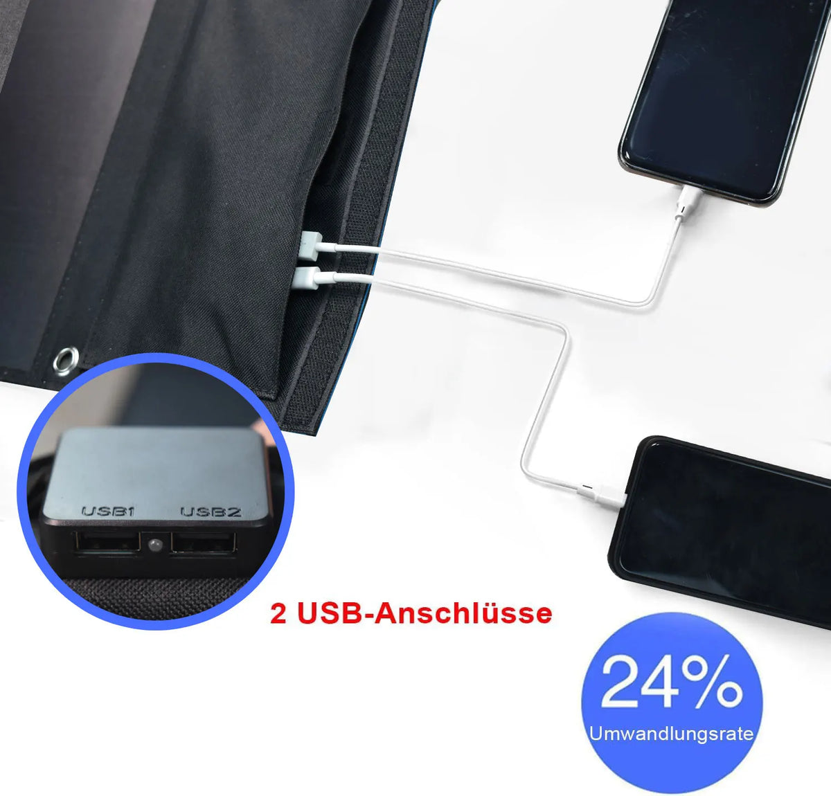 JINGYANGPV Foldable Solar Charger With Dual USB Ports For Camping