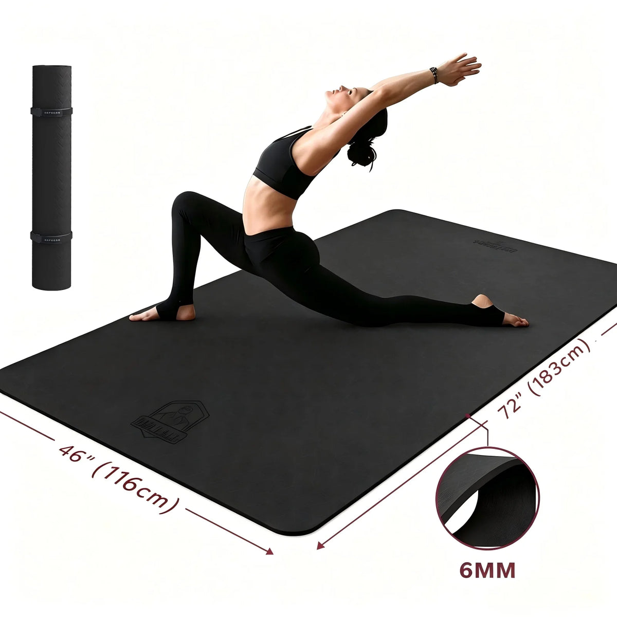 HAPBEAR Extra Large Non Slip TPE Yoga Mat for Fitness
