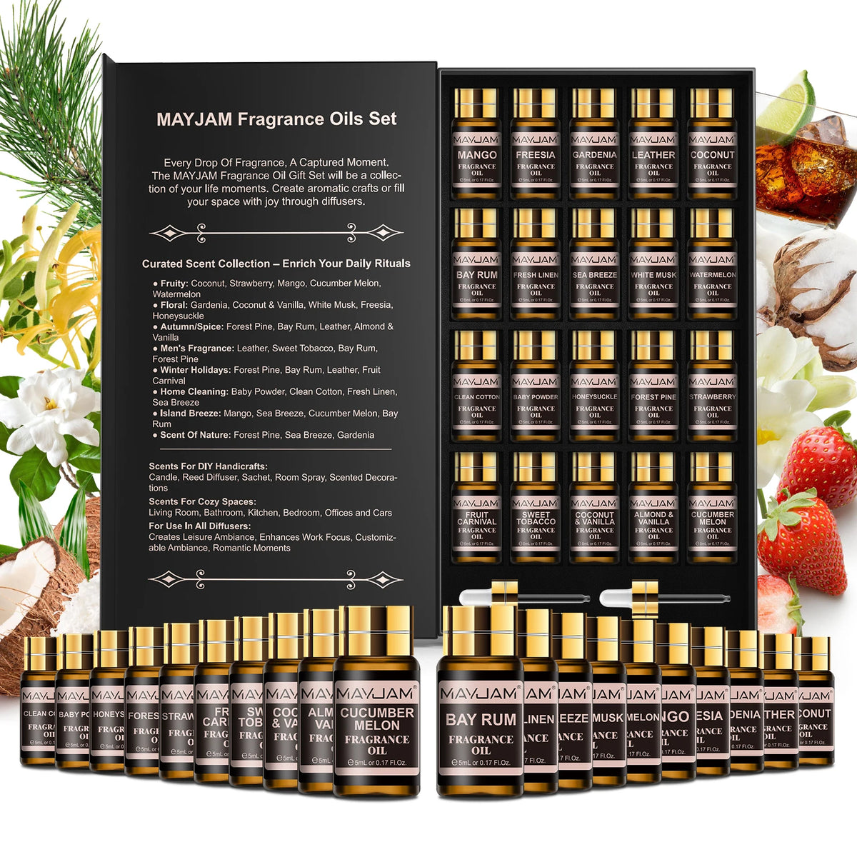 MAYJAM Fragrance Oils Set for Diffusers Burners and Candle Making
