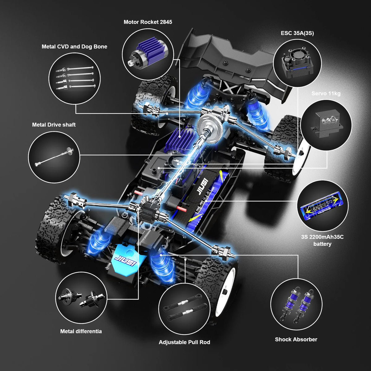 JIUSI WB12 PRO Brushless Off Road 4WD Remote Control Car