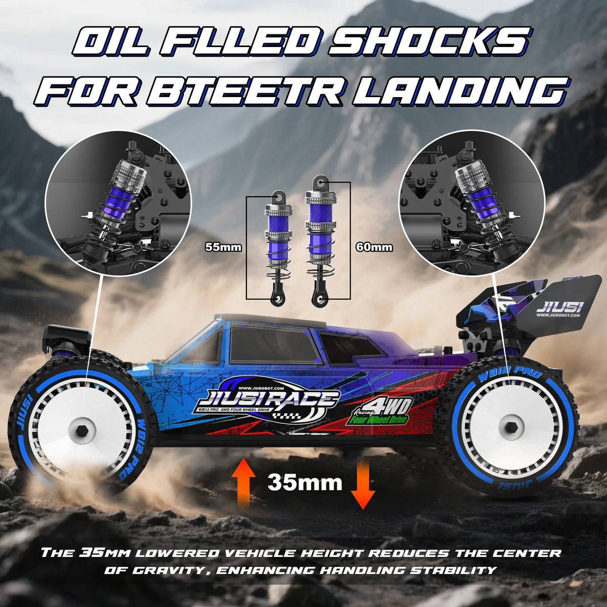 JIUSI WB12 PRO Brushless Off Road 4WD Remote Control Car