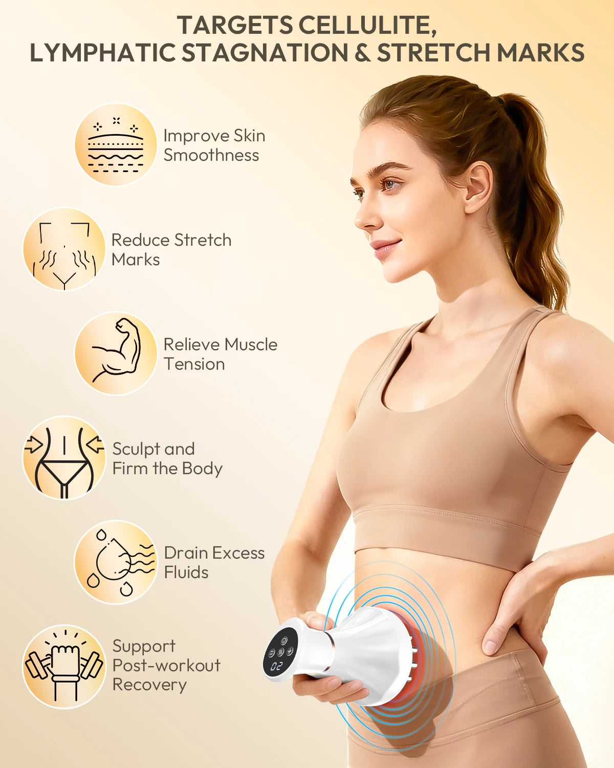 Lymphatic Drainage Massager With Heat Vibration And Pulse Therapy