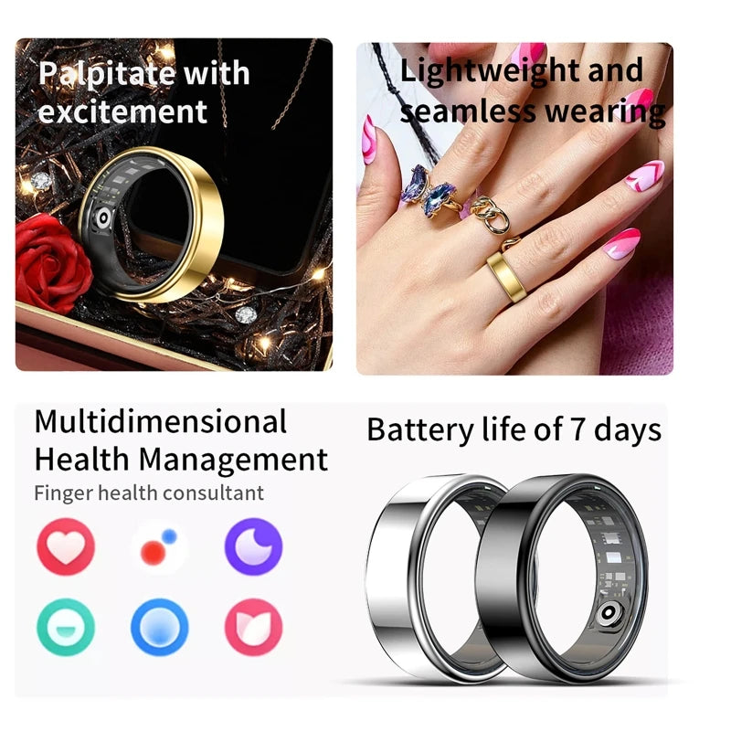 Smart Ring Health Monitor With Activity Tracking And Waterproof Design