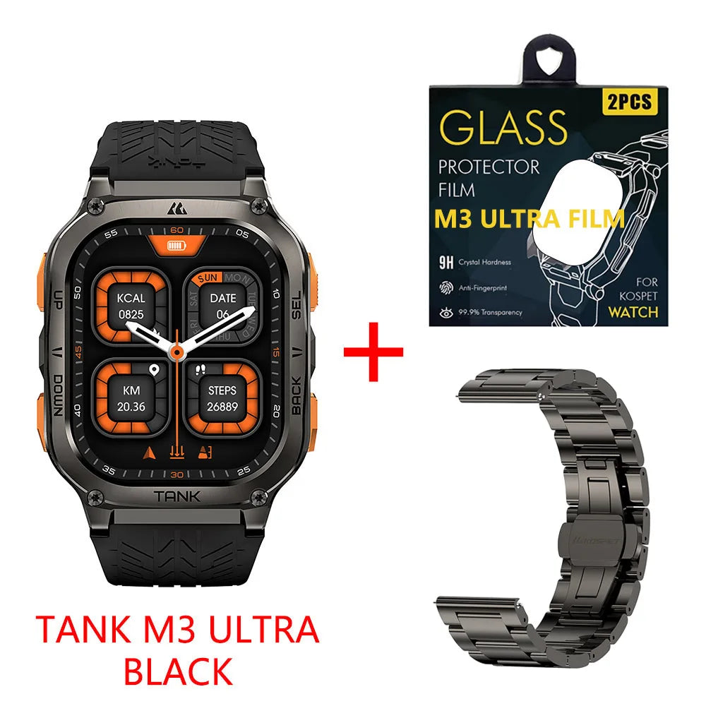 KOSPET Tank M3 Ultra GPS Smartwatch Bluetooth Calling Health Tracking