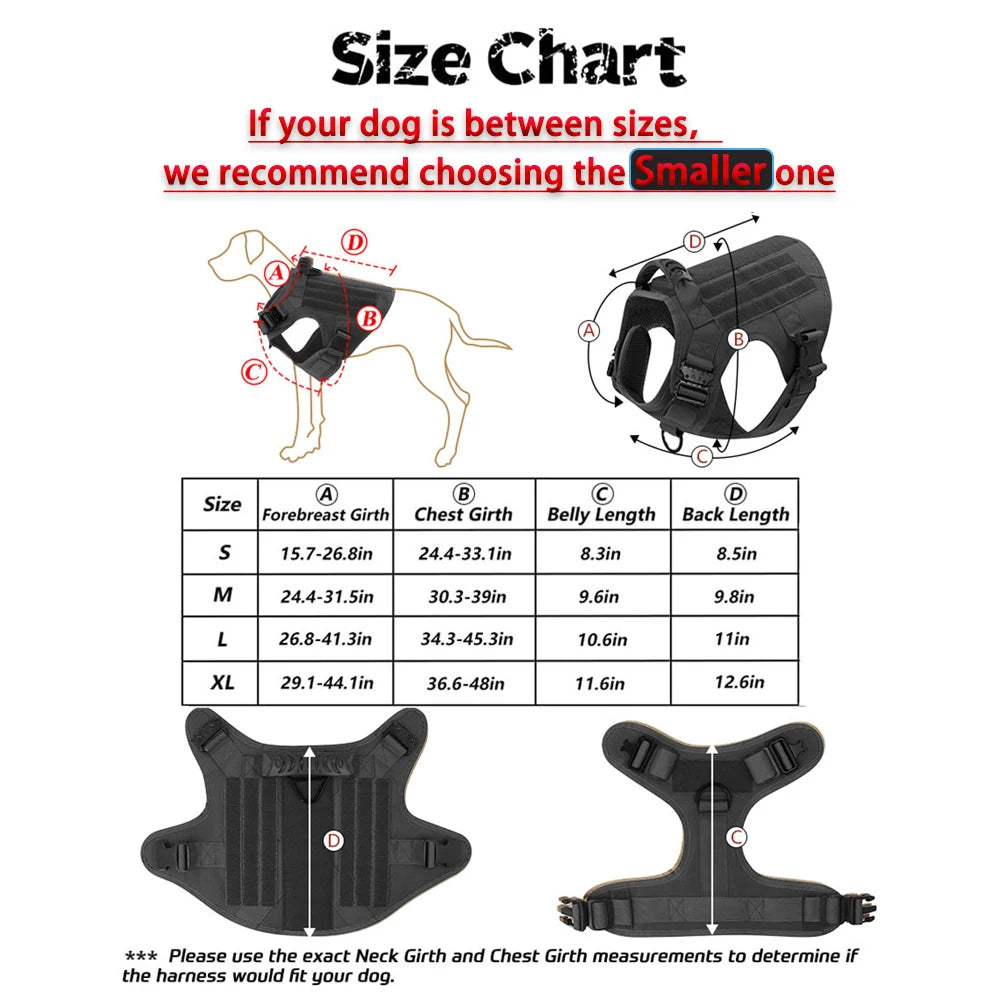 PETRAVEL Tactical Dog Harness With Leash For Training And Walking