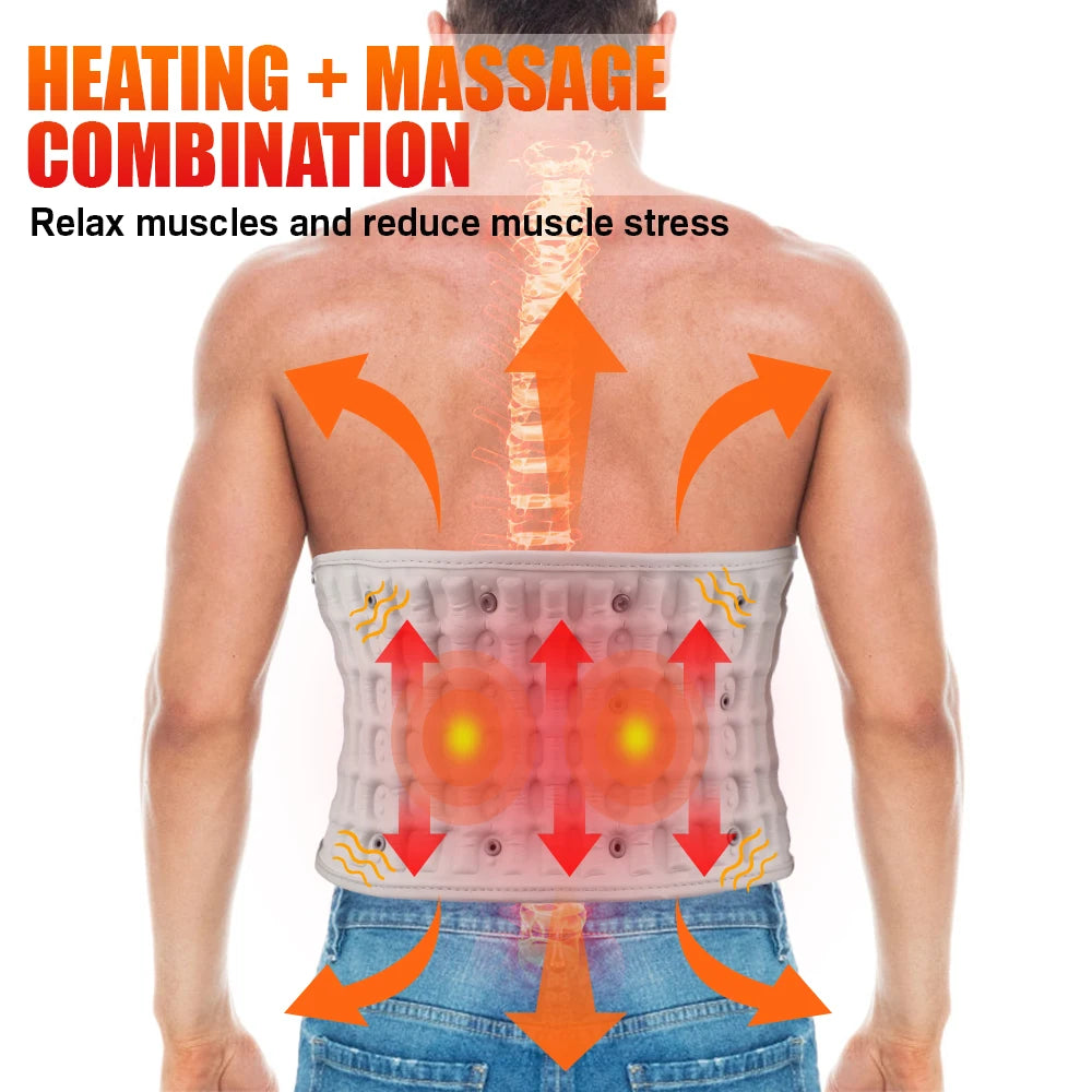 PASTSKY Rechargeable Lumbar Traction Back Massage Heating Support