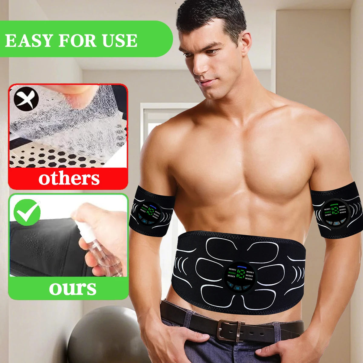 Woflend Rechargeable EMS Muscle Stimulator Fitness Massage Belt