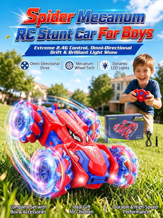 Spider Double Sided RC Stunt Car With Light Up Wheels