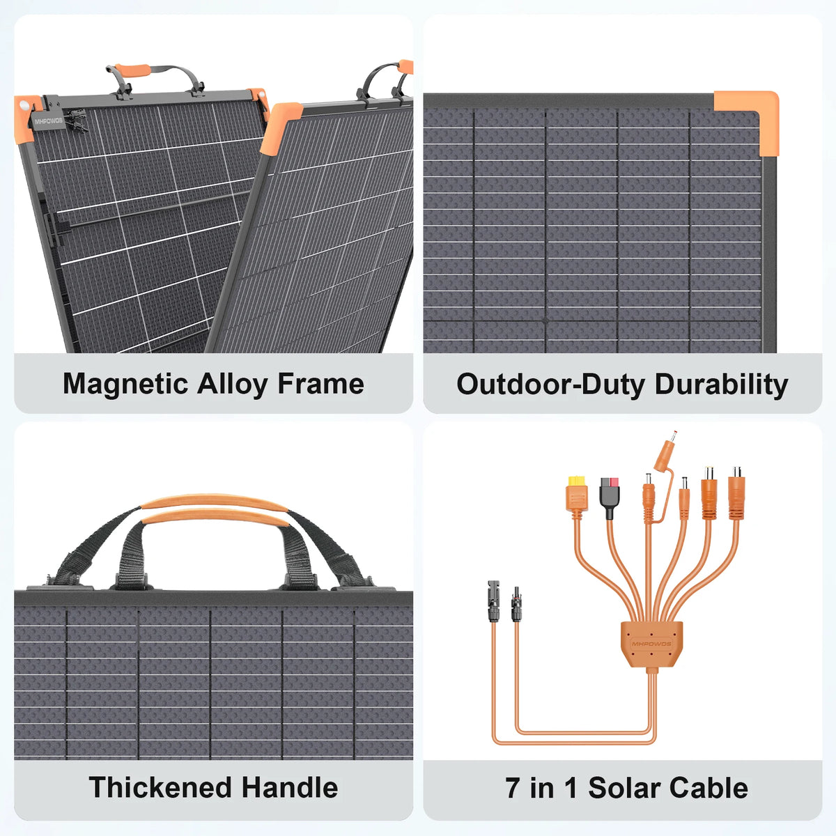 MHPOWOS 400W Bifacial Foldable Solar Panel for Portable Power Stations