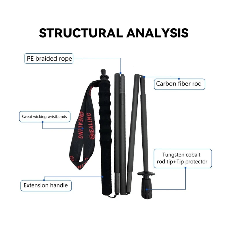 OKHEALING Carbon Fiber Folding Trekking Poles for Hiking and Travel