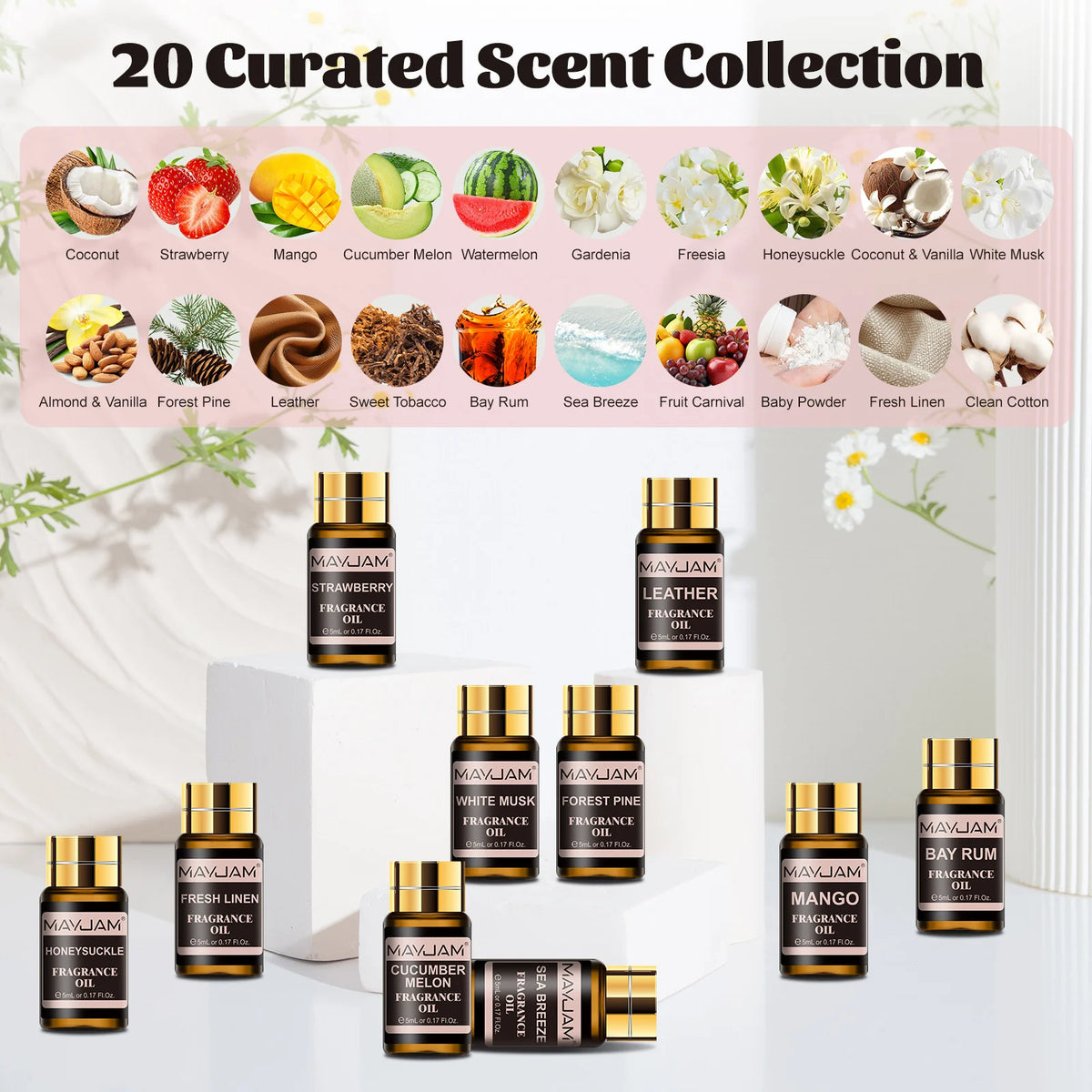 MAYJAM Fragrance Oils Set for Diffusers Burners and Candle Making