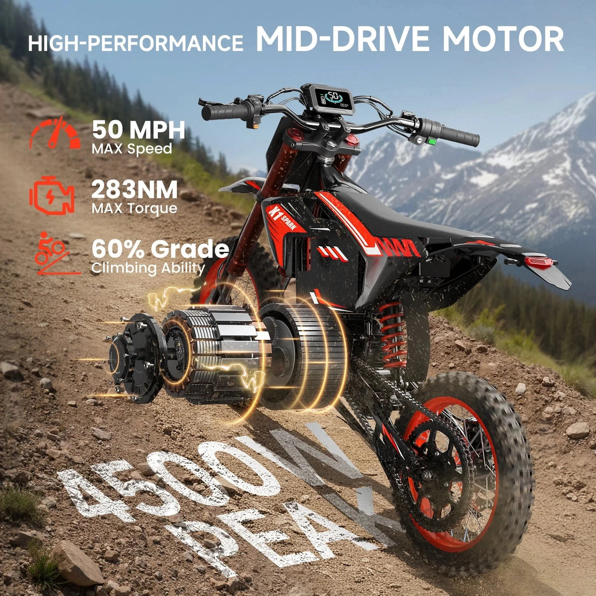 QRONGE X1 Spark Electric Dirt Bike With Hydraulic Brakes