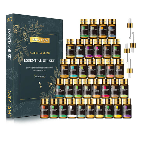 MAYJAM Essential Oils Aromatherapy Gift Set With Droppers